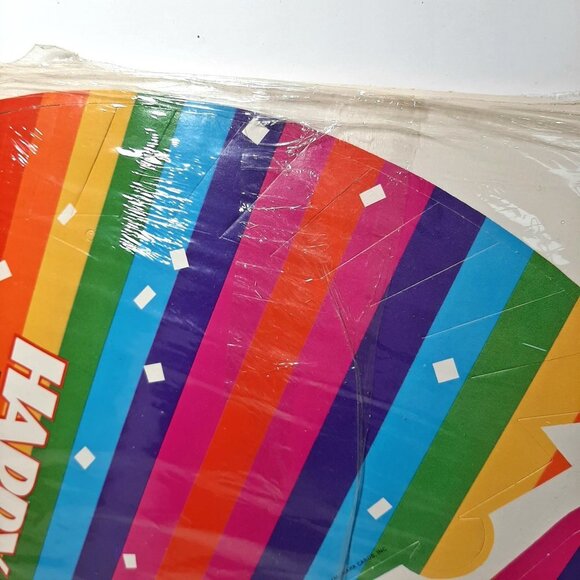 Vintage Hallmark New Year's Eve Party Cone Hats Pride Rainbow Striped Paper - Picture 6 of 10